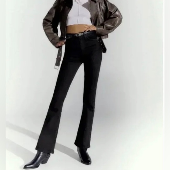 Jeans Zara Full Length Flare Jeans Black Poshmark